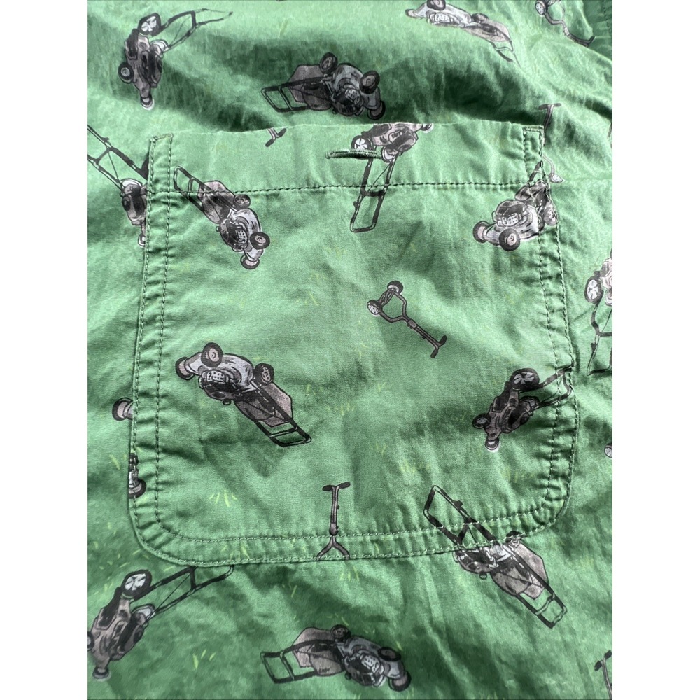 Duluth Trading Shirt Mens XXL 2XL Green Untucked Lawn Mower Print See All Pics - Picture 11 of 15